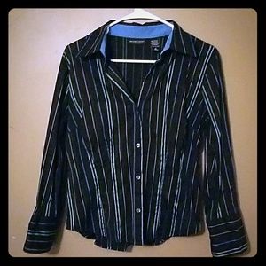 Black multi striped blouse